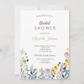 ワイルドフラワーカラフルメドウブライダルシャワー 招待状 (正面)
