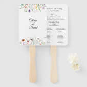 ワイルドフラワーカラフルメドウ結婚式 プログラム ハンドファン (正面&裏面)