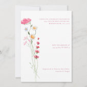 ワイルドフラワーカラフルラビットベイビーシャワー 招待状 (裏面)