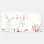 ワイルドフラワーカラフルラビットベイビーシャワー 横断幕 (横)