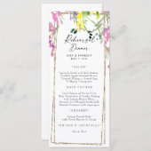 ワイルドフラワーカラフルリハーサルのディナーメニュー メニュー (正面/裏面)