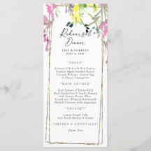 ワイルドフラワーカラフルリハーサルのディナーメニュー