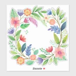 ワイルドフラワーカラフルリース シール