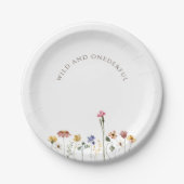 ワイルドフラワーカラフルワイルドアンドオンダーフル誕生日 ペーパープレート (正面)