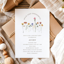 ワイルドフラワーカラフルワイルドオンダーフル誕生日 招待状
