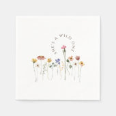 ワイルドフラワーカラフルワイルドワンバースデーパーティー スタンダードカクテルナプキン (正面)