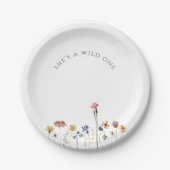 ワイルドフラワーカラフルワイルドワンバースデーパーティー ペーパープレート (正面)