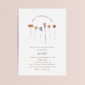 ワイルドフラワーカラフル六歳の誕生日パーティー 招待状