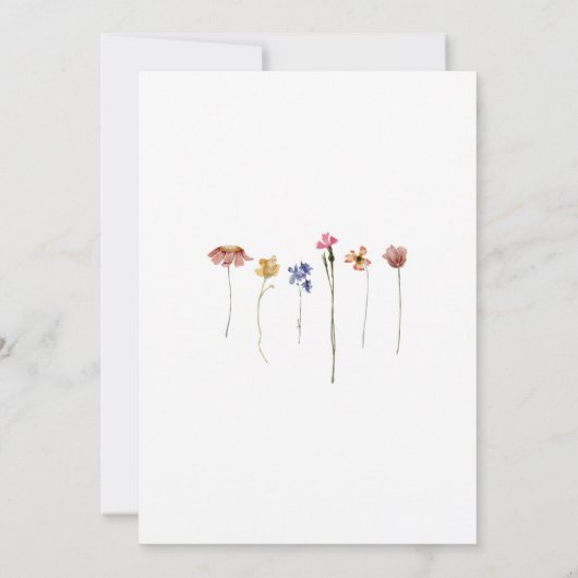 ワイルドフラワーカラフル六歳の誕生日パーティー 招待状 (裏面)