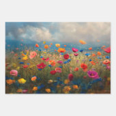 ワイルドフラワーカラフル印象派のデコパージュ ラッピングペーパーシート (正面2)