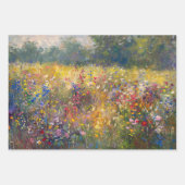 ワイルドフラワーカラフル印象派のデコパージュ ラッピングペーパーシート (正面)