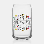 ワイルドフラワーカラフル名前をカスタムする ガラス缶 (正面)