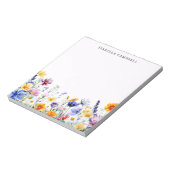 ワイルドフラワーカラフル名前をカスタムする ノートパッド (回転)