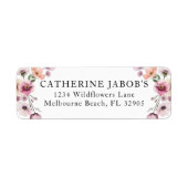 ワイルドフラワーカラフル差出人住所ラベル – ダスティーP ラベル (正面)