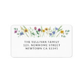 ワイルドフラワーカラフル差出人住所 ラベル (正面)