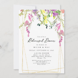 ワイルドフラワーカラフル幾何リハーサル招待状 招待状