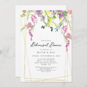 ワイルドフラワーカラフル幾何リハーサル招待状 招待状 (正面/裏面)