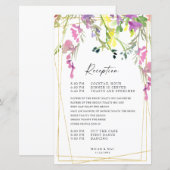 ワイルドフラワーカラフル幾何学的披露宴タイムライン (正面/裏面)