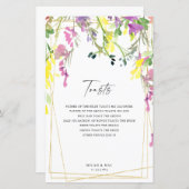 ワイルドフラワーカラフル幾何学的披露宴トーストII (正面/裏面)