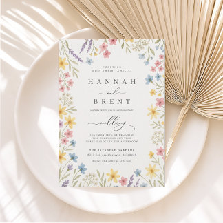ワイルドフラワーカラフル庭園の結婚式招待状 招待状