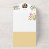 ワイルドフラワーカラフル庭園の結婚式 オールインワン招待状 (外側)