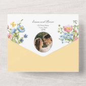 ワイルドフラワーカラフル庭園の結婚式 オールインワン招待状 (裏面)