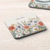 ワイルドフラワーカラフル懸命プラスチックコースター コースター (左側)