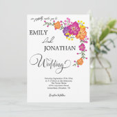 ワイルドフラワーカラフル招待状カード 招待状 (スタンド正面)