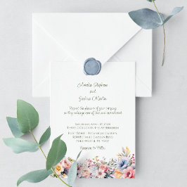 ワイルドフラワーカラフル春の結婚式 招待状
