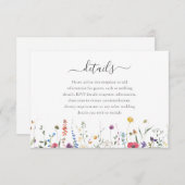ワイルドフラワーカラフル春サマー結婚ズ詳細 エンクロージャーカード (正面/裏面)