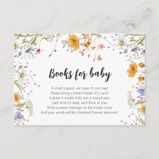 ワイルドフラワーカラフル春フローラブックベビー エンクロージャーカード (正面)