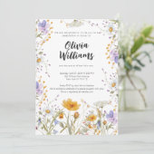 ワイルドフラワーカラフル春フローラベビーシャワー 招待状 (スタンド正面)