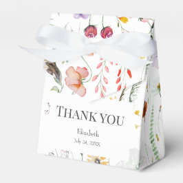 ワイルドフラワーカラフル牧草地ブライダルシャワーサンキュー フェイバーボックス