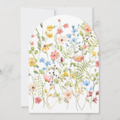 ワイルドフラワーカラフル素朴ガーデン結婚アーチ 招待状 (裏面)