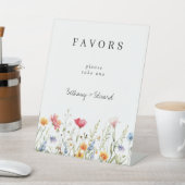 ワイルドフラワーカラフル結婚式の引き出物 台座サイン (インサイチュ)