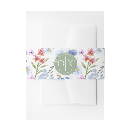 ワイルドフラワーカラフル結婚式招待状ベリーバンド 招待状ベリーバンド (正面例)