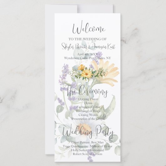 ワイルドフラワーカラフル結婚式 プログラム (正面)