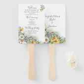 ワイルドフラワーカラフル結婚式 プログラム ハンドファン (正面&裏面)