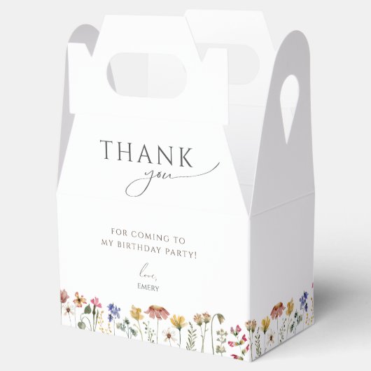 ワイルドフラワーカラフル誕生日ありがとうございました フェイバーボックス (オープン)