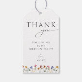 ワイルドフラワーカラフル誕生日サンキューメッセージカード ギフトタグ (正面)