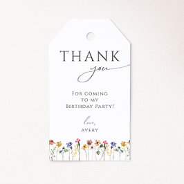 ワイルドフラワーカラフル誕生日サンキューメッセージカード ギフトタグ