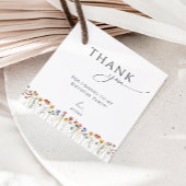 ワイルドフラワーカラフル誕生日スクエアありがとう フェイバータグ