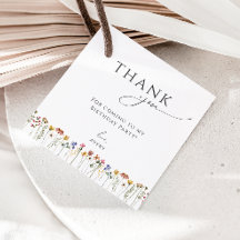 ワイルドフラワーカラフル誕生日スクエアありがとう