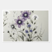 ワイルドフラワーカラフル誕生日ラップ ラッピングペーパーシート (正面2)