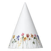 ワイルドフラワーカラフル誕生日 パーティーハット (正面)
