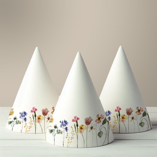 ワイルドフラワーカラフル誕生日 パーティーハット