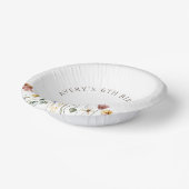 ワイルドフラワーカラフル誕生日 ペーパーボウル (傾斜あり)