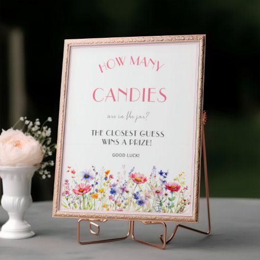 ワイルドフラワーカラフル赤ちゃんシャワーキャンディズゲーム ポスター