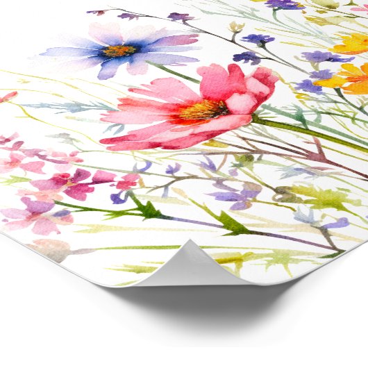 ワイルドフラワーカラフル赤ちゃんシャワーキャンディズゲーム ポスター (角)