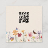 ワイルドフラワーカラフル赤ちゃんシャワーギフトレジストリ エンクロージャーカード (裏面)